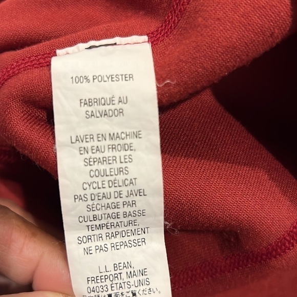 L.L.Bean Mens Maroon Fleece 1/4 Zip Pull Over Size XL - Picture 11 of 11